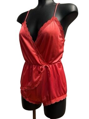 vintage union made coquette old hollywood satin teddy/romper